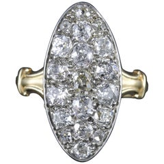 Antique Victorian Diamond Ring 18ct Gold Marquise 3ct Diamonds Circa 1880