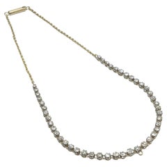 Antique Victorian Diamond Riviere Necklace, 15ct Gold