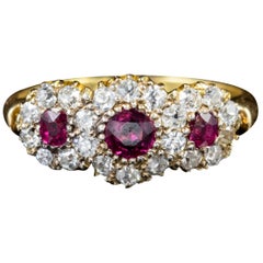 Antique Victorian Diamond Ruby Trilogy Ring, circa 1900 Antique Victorian Diamond Ruby Trilogy Ring, circa 1900