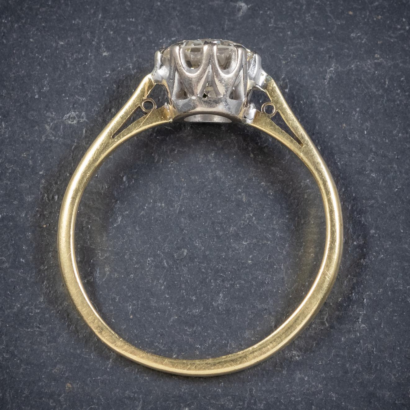 Antique Victorian Diamond 18 Carat Gold, circa 1900 Solitaire Engagement Ring In Excellent Condition For Sale In Lancaster , GB