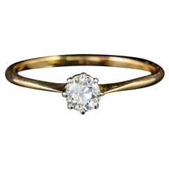 Antique Victorian Diamond Solitaire Engagement Ring 18 Carat Gold, circa 1900