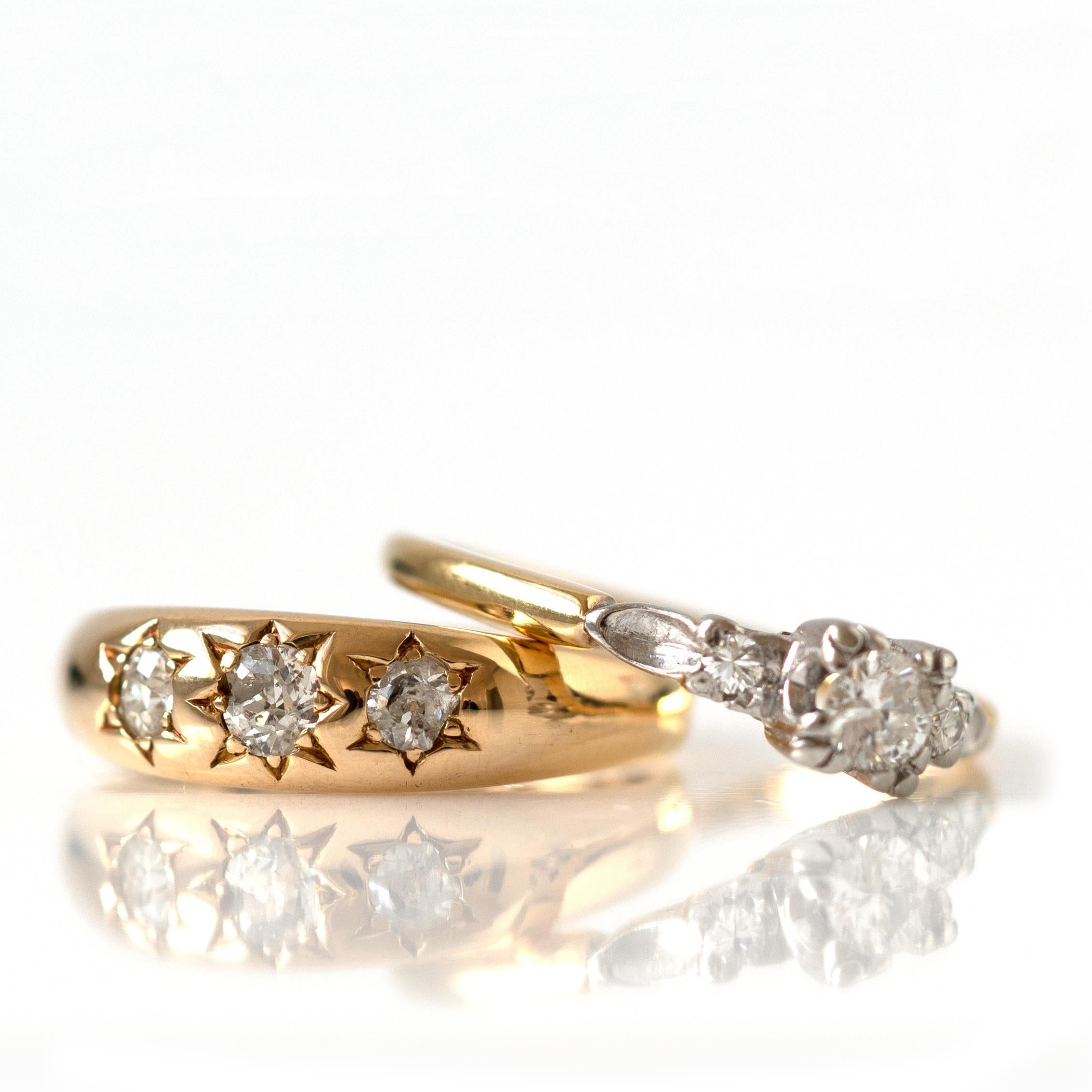 Setzen Sie ein glamouröses Statement mit unserem viktorianischen Diamantring Star Gypsy aus 18 Karat Gold. Dieser authentische, einmalige Ring ist ein einzigartiges Beispiel für viktorianischen Schmuck vom Feinsten. Gefertigt aus 18 Karat Gelbgold