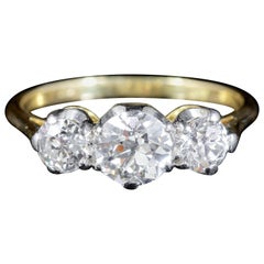 Antique Victorian Diamond Trilogy Ring 18 Carat Gold, circa 1900
