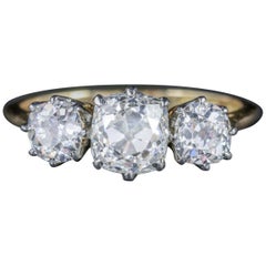 Antique Victorian Diamond Trilogy Ring 18 Carat Gold Platinum, circa 1900