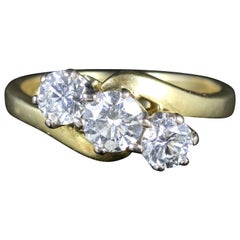 Antique Victorian Diamond Trilogy Twist Ring 18 Carat, circa 1900