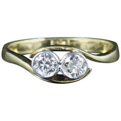Antique Victorian Diamond Twist Ring Dated London, 1897
