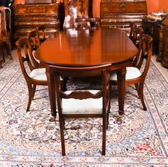 Antique Victorian Dining Table 19th Century and 8 Barback Dining Chairs