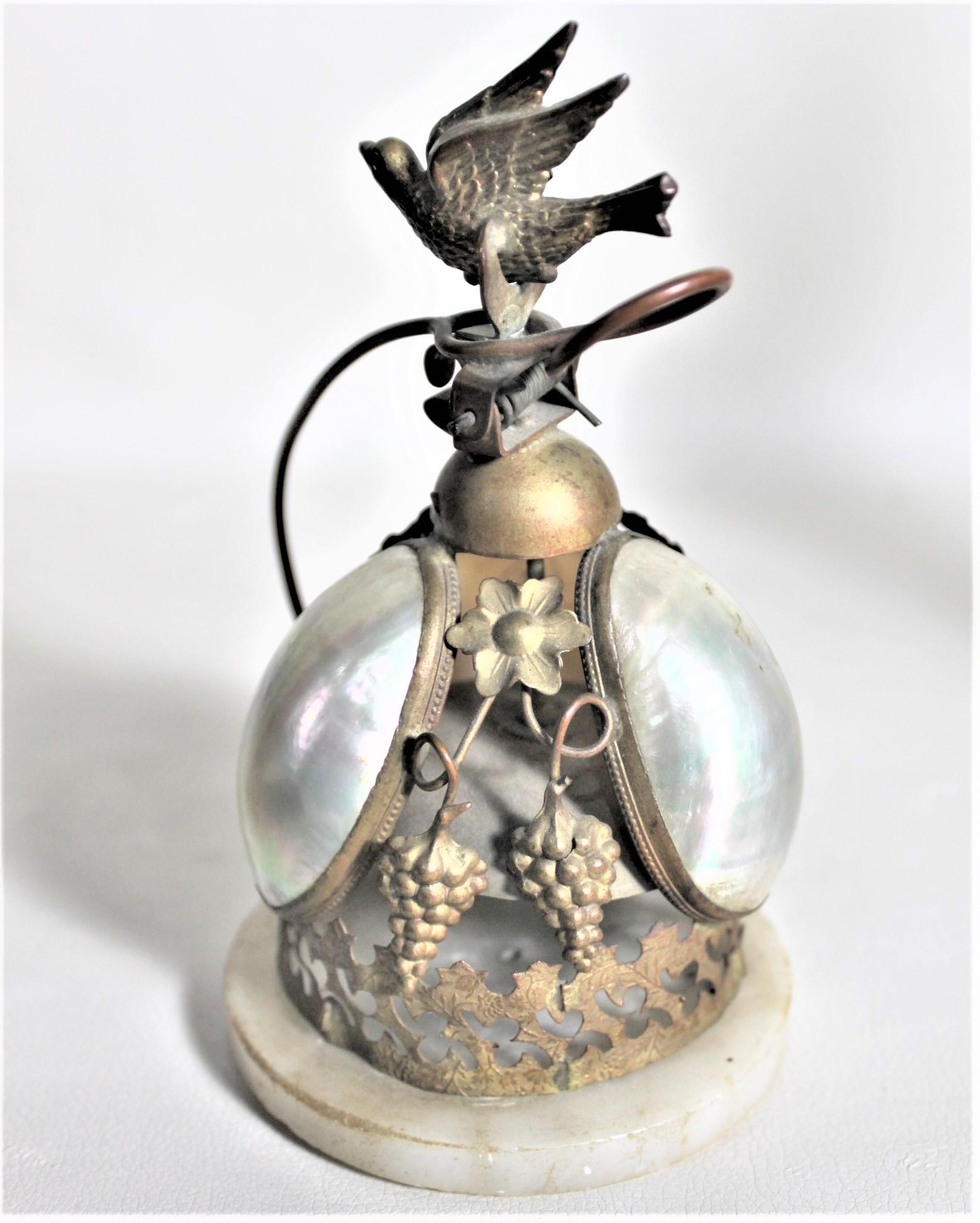 Antique Victorian Dinner Bell with a Figural Bird Handle and Set Shells For Sale 4