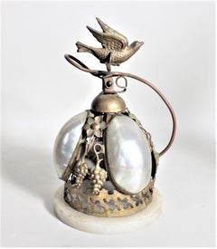Antique Victorian Dinner Bell with a Figural Bird Handle and Set Shells