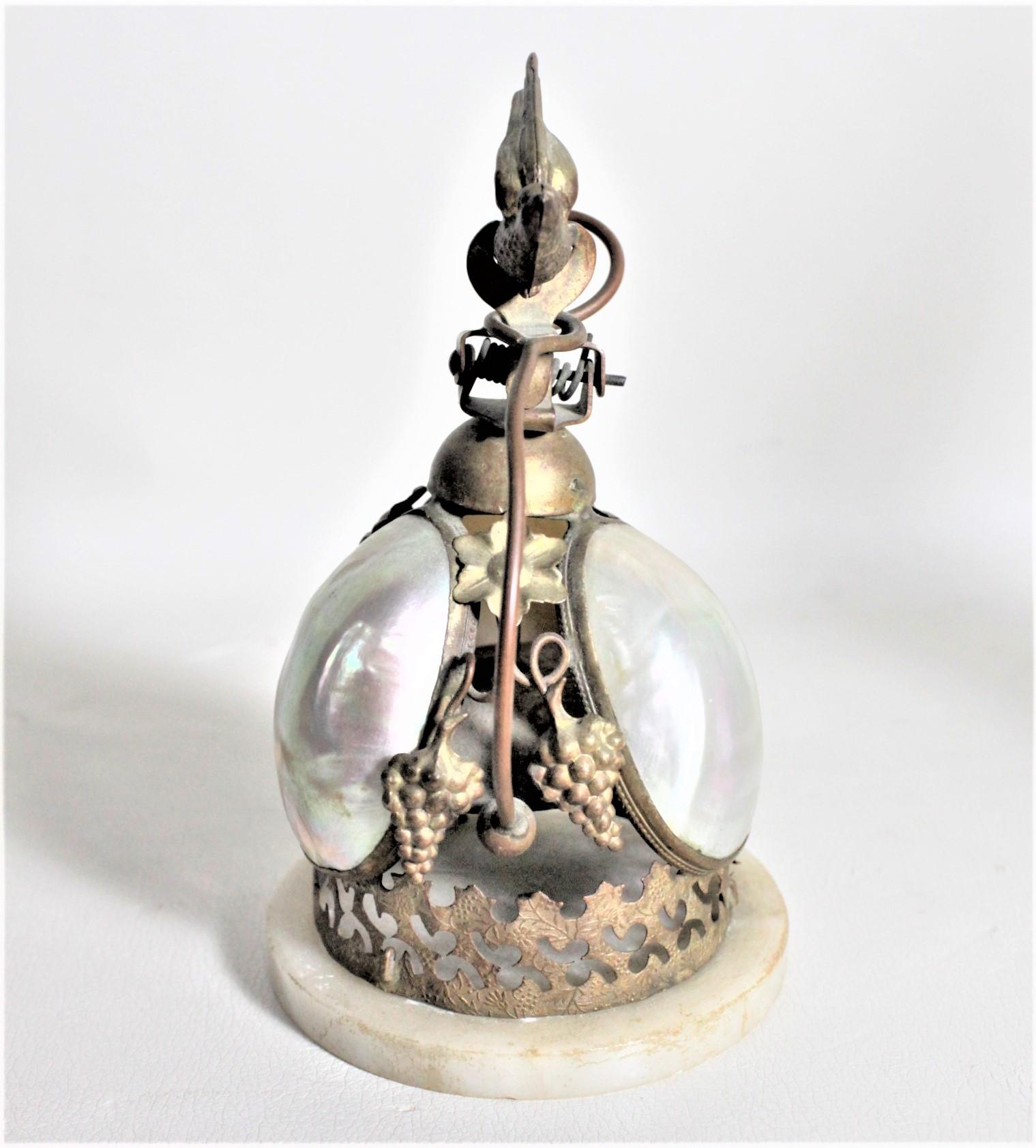 Late Victorian Antique Victorian Dinner Bell with a Figural Bird Handle and Set Shells For Sale