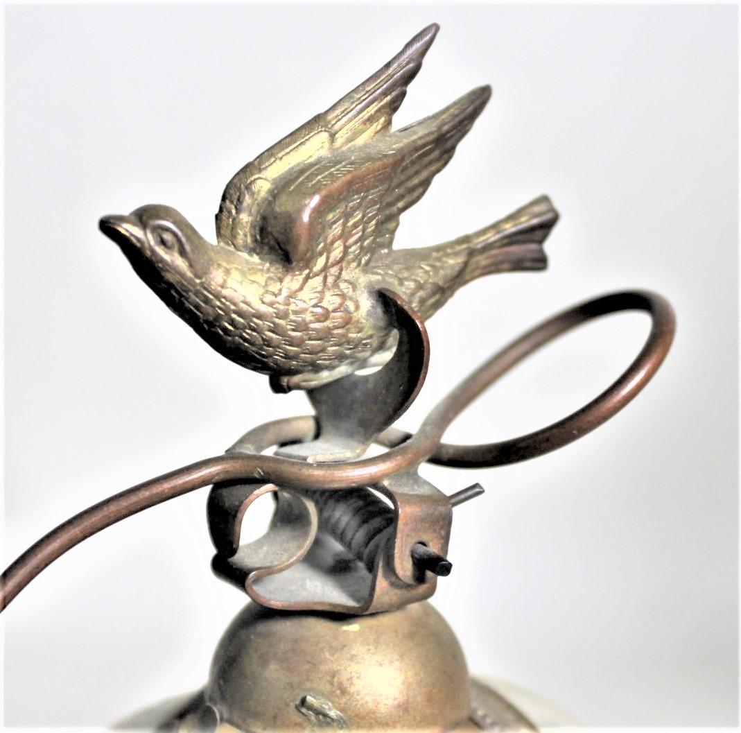 Antique Victorian Dinner Bell with a Figural Bird Handle and Set Shells For Sale 1