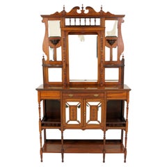 Antique Victorian Display Cabinet, Parlor Curio Cabinet, Scotland 1880, H233
