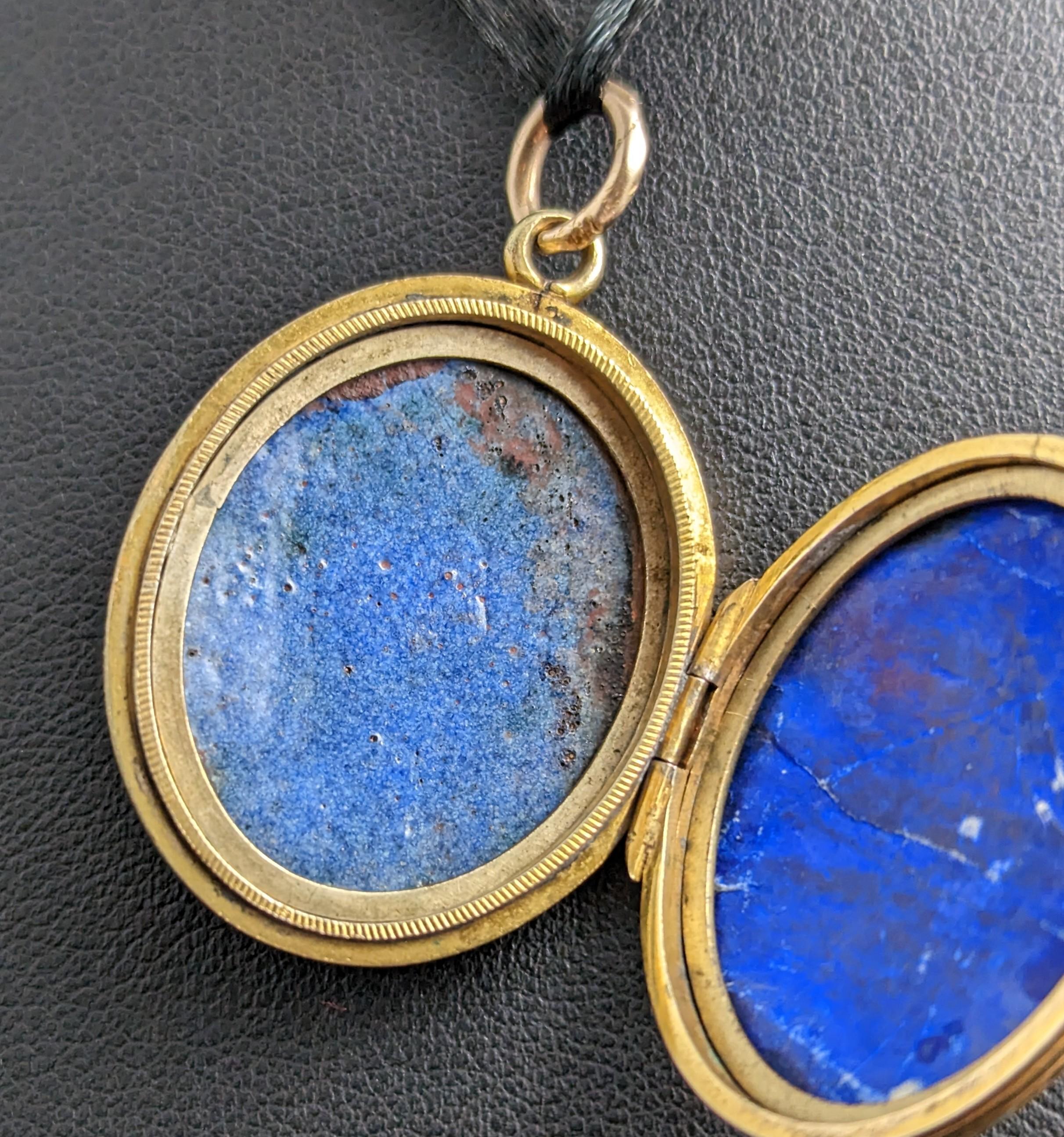 Antique Victorian Dog Portrait Locket, 9k Gold Front and Back 10