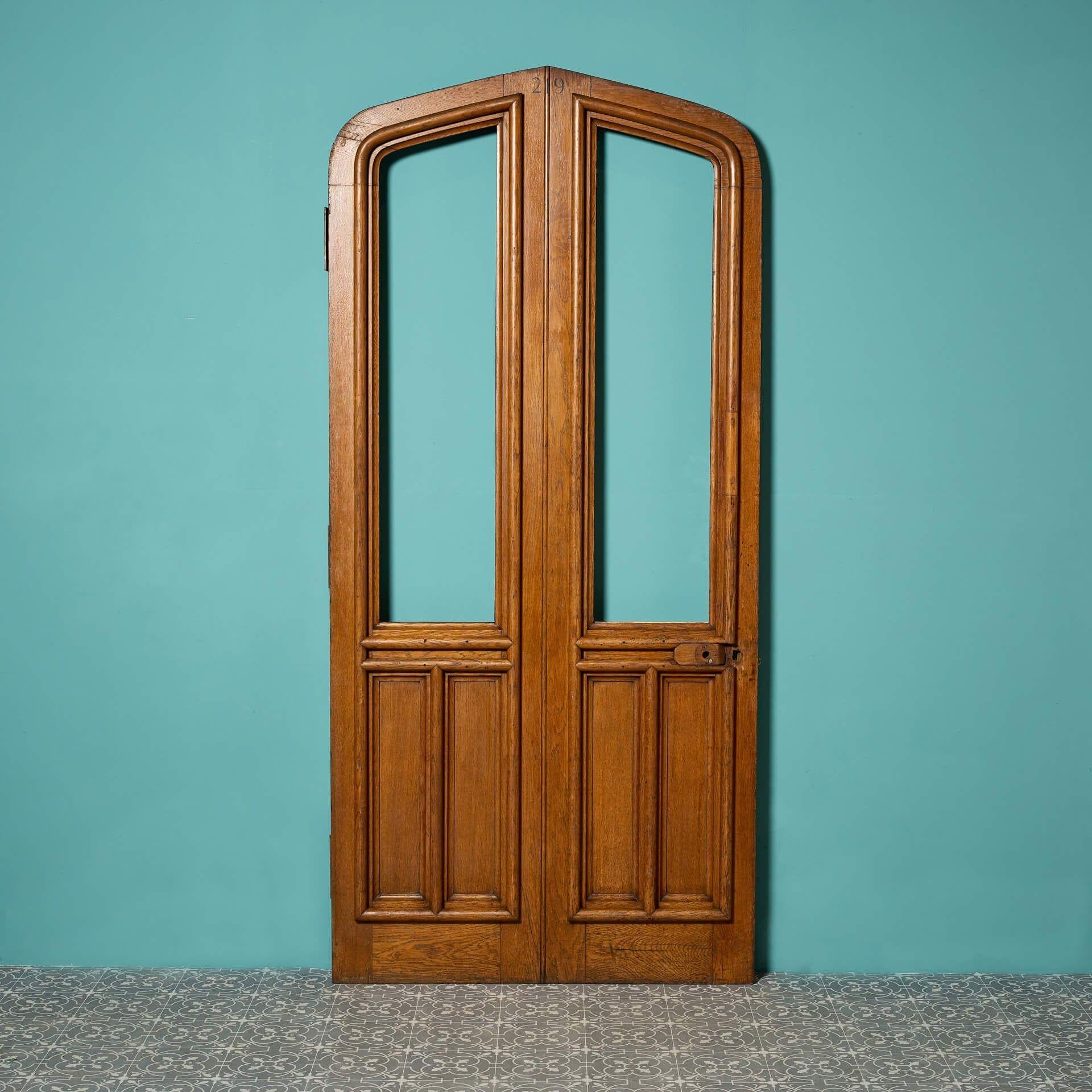 XIX secolo Antiche porte vittoriane a doppia anta in Oak per vetri in vendita