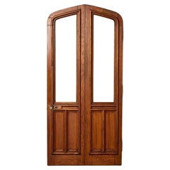 Antique Victorian Double Oak Doors for Glazing