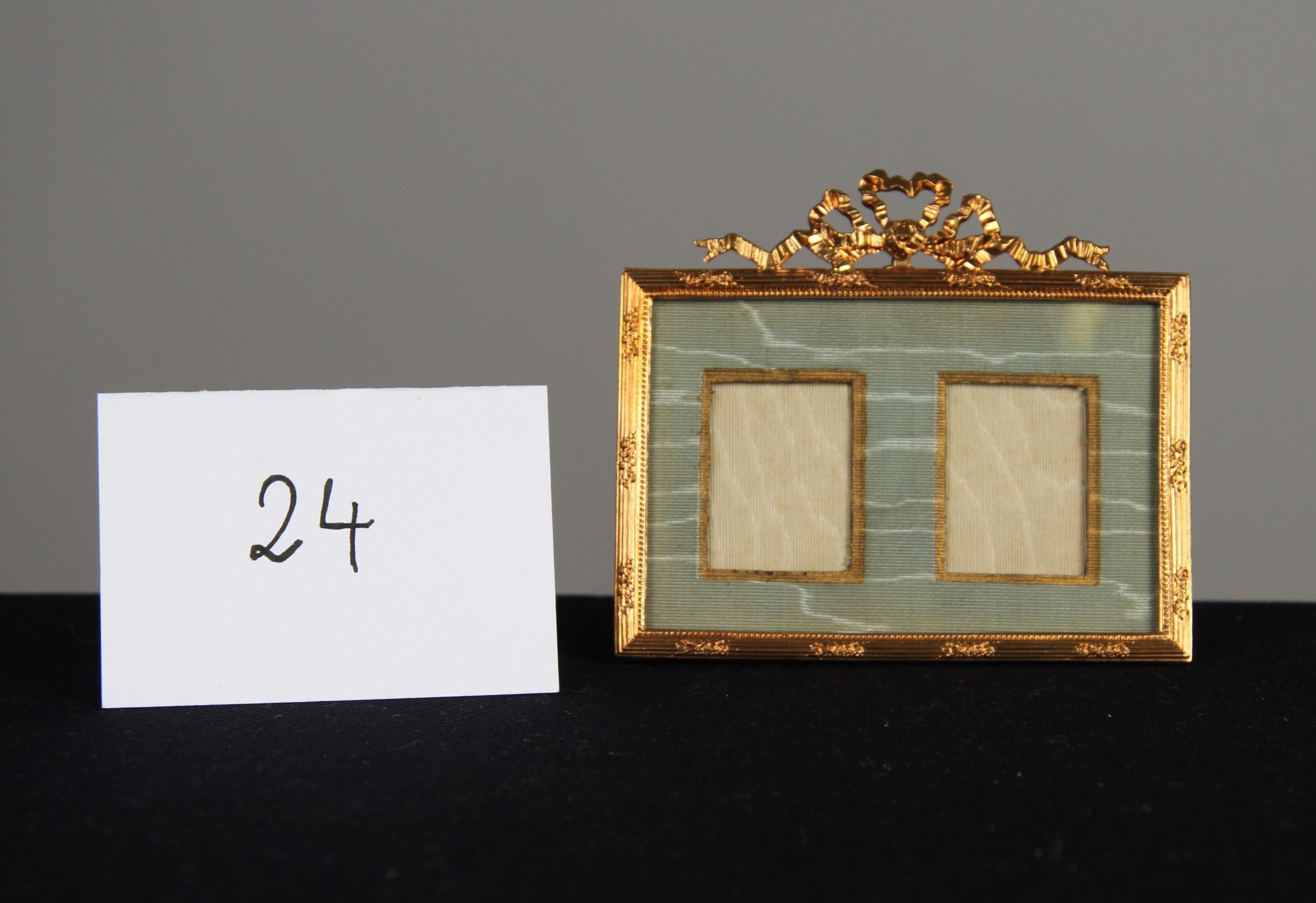 Cadre double victorien ancien, France, années 1880, 3 x 4 cm Bon état - En vente à Greven, DE