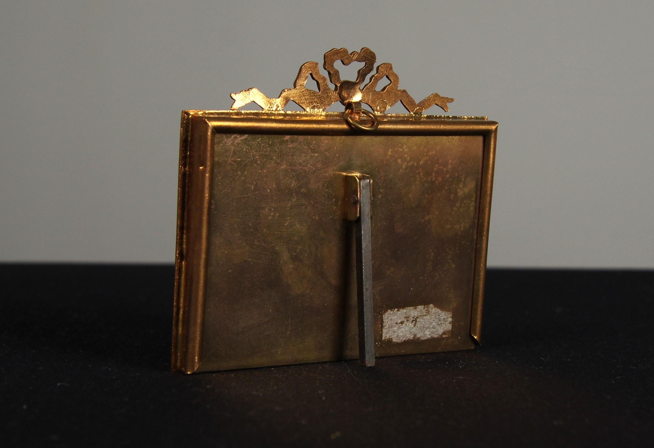 XIXe siècle Cadre double victorien ancien, France, années 1880, 3 x 4 cm en vente