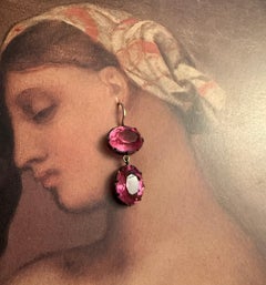 Antique Victorian Double Pink Paste Earrings