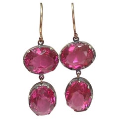 Antique Victorian Double Pink Paste Earrings