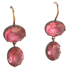 Antique Victorian Double Pink Paste Earrings