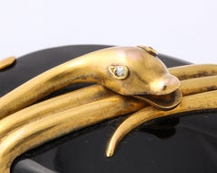 Antique Victorian Double Serpent Locket with Diamond Eyes