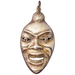 Antique Victorian Double-Sided Face 9 Carat Gold, circa 1900 Pendant