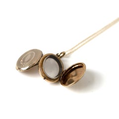 Antique Victorian Double Sided Gold Locket Necklace