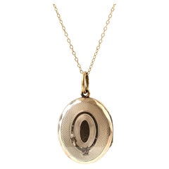 Antique Victorian Double Sided Gold Locket Necklace