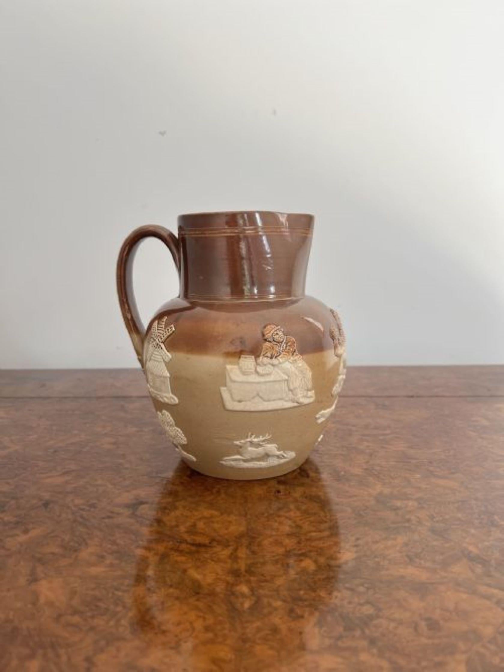 Antique Victorian Doulton Lambeth harvest jug  In Good Condition For Sale In Ipswich, GB
