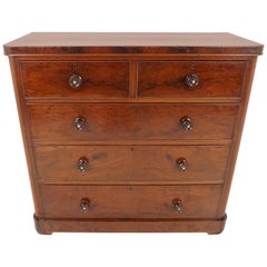 Antique Victorian Dresser, Mahogany Chest of Drawers, Mother of Pearl, B2274