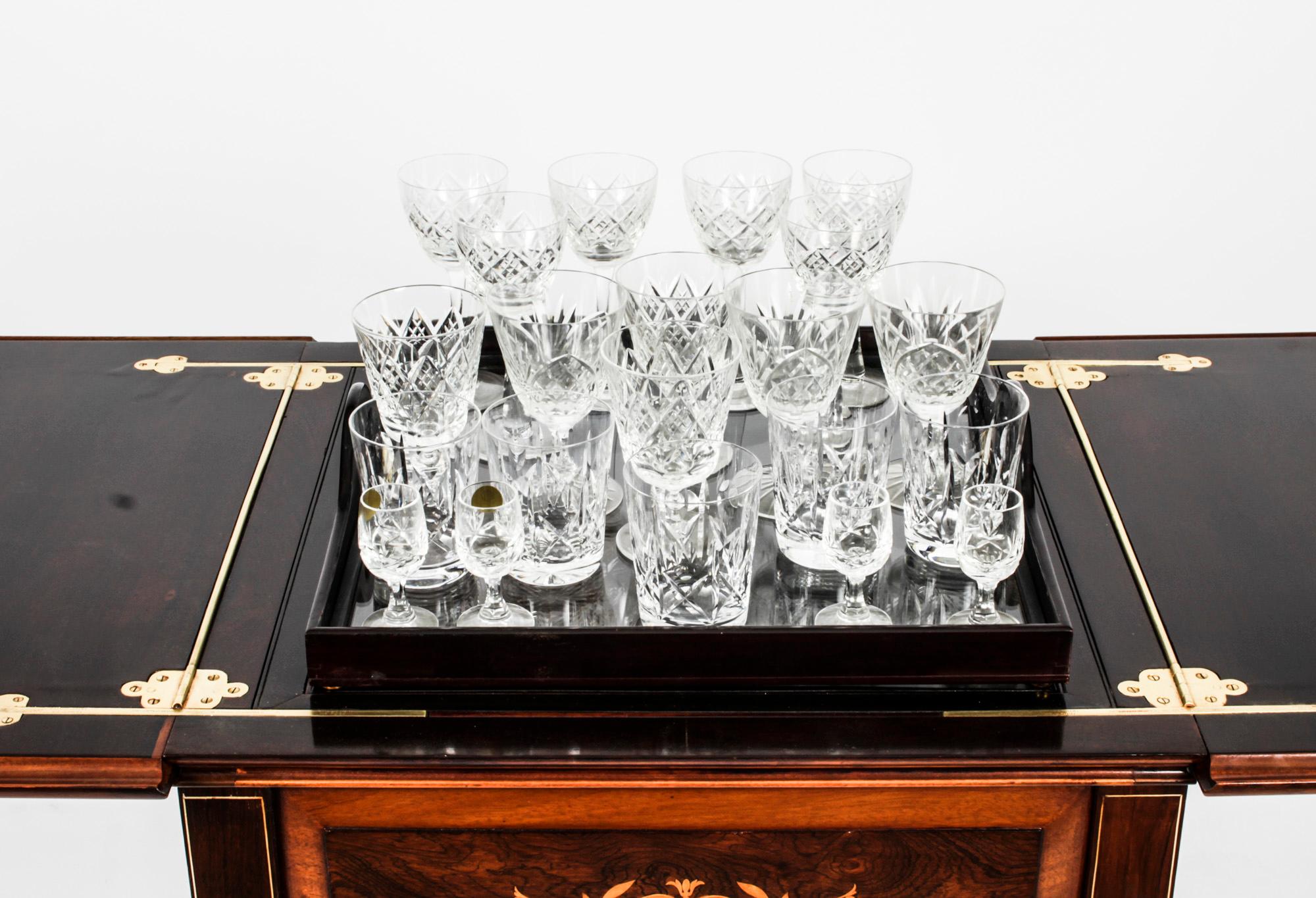 Antique Victorian Drinks Cabinet Surprise Bar Dry Bar & Glassware 19th C 11