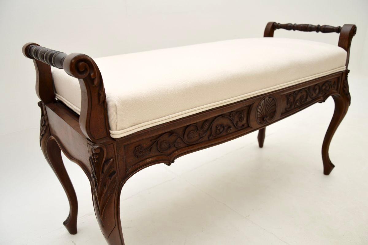 Fabric Antique Victorian Duet Piano Stool / Bench