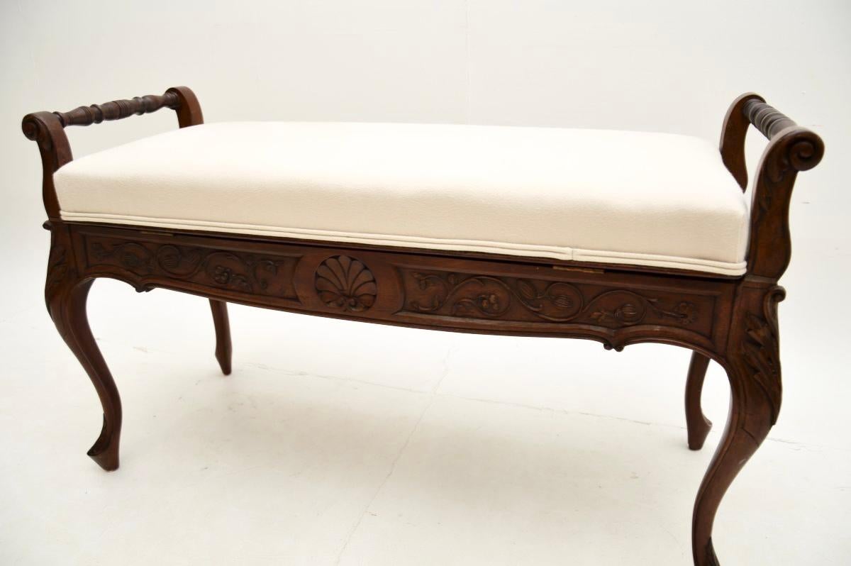 Antique Victorian Duet Piano Stool / Bench 2