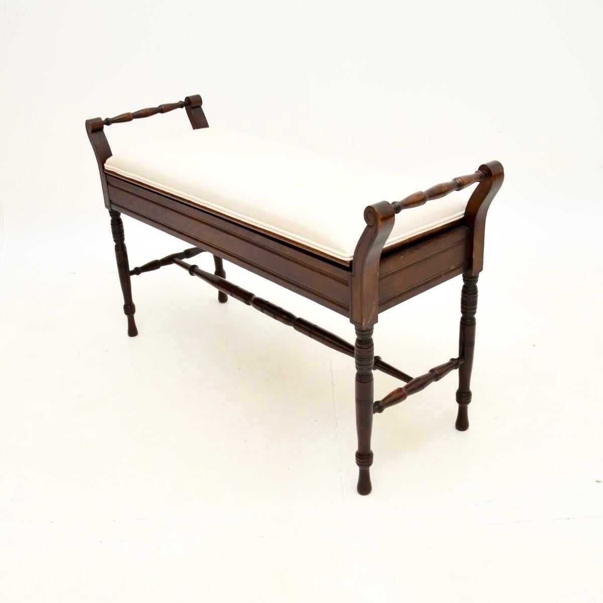 Fin du XIXe siècle Tabouret de piano à queue victorien antique en vente