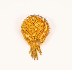 Antique Victorian Dutch 14 Karat Yellow Gold Brooch/Pendant