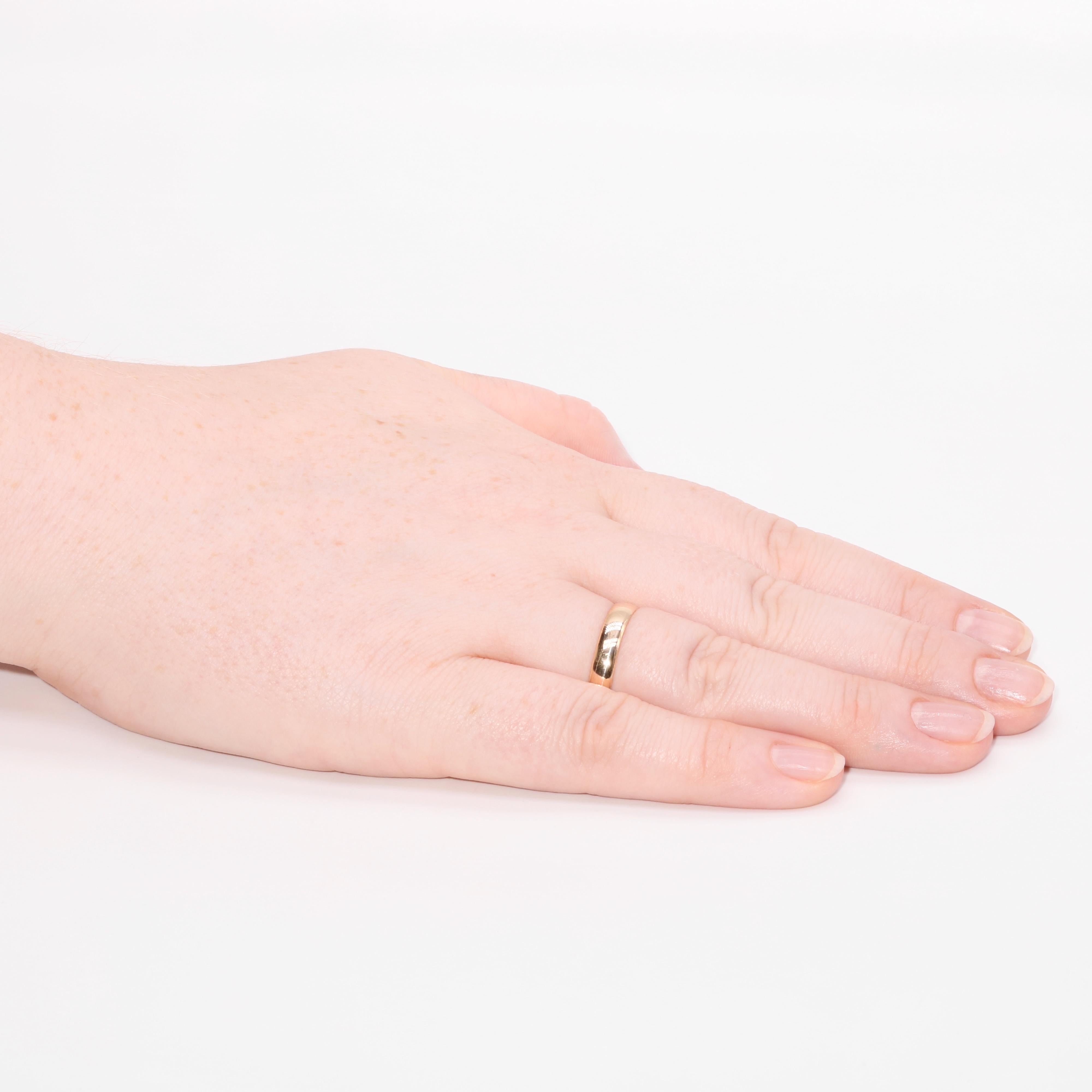 A Victorian yellow gold wedding band, in 14 karat yellow gold. 

My favourite thing about this Victorian 14K Yellow Gold Wedding Ring is the buttery yellow of the gold. What’s yours? Perhaps the wonderful personal inscription? Or the perfect
