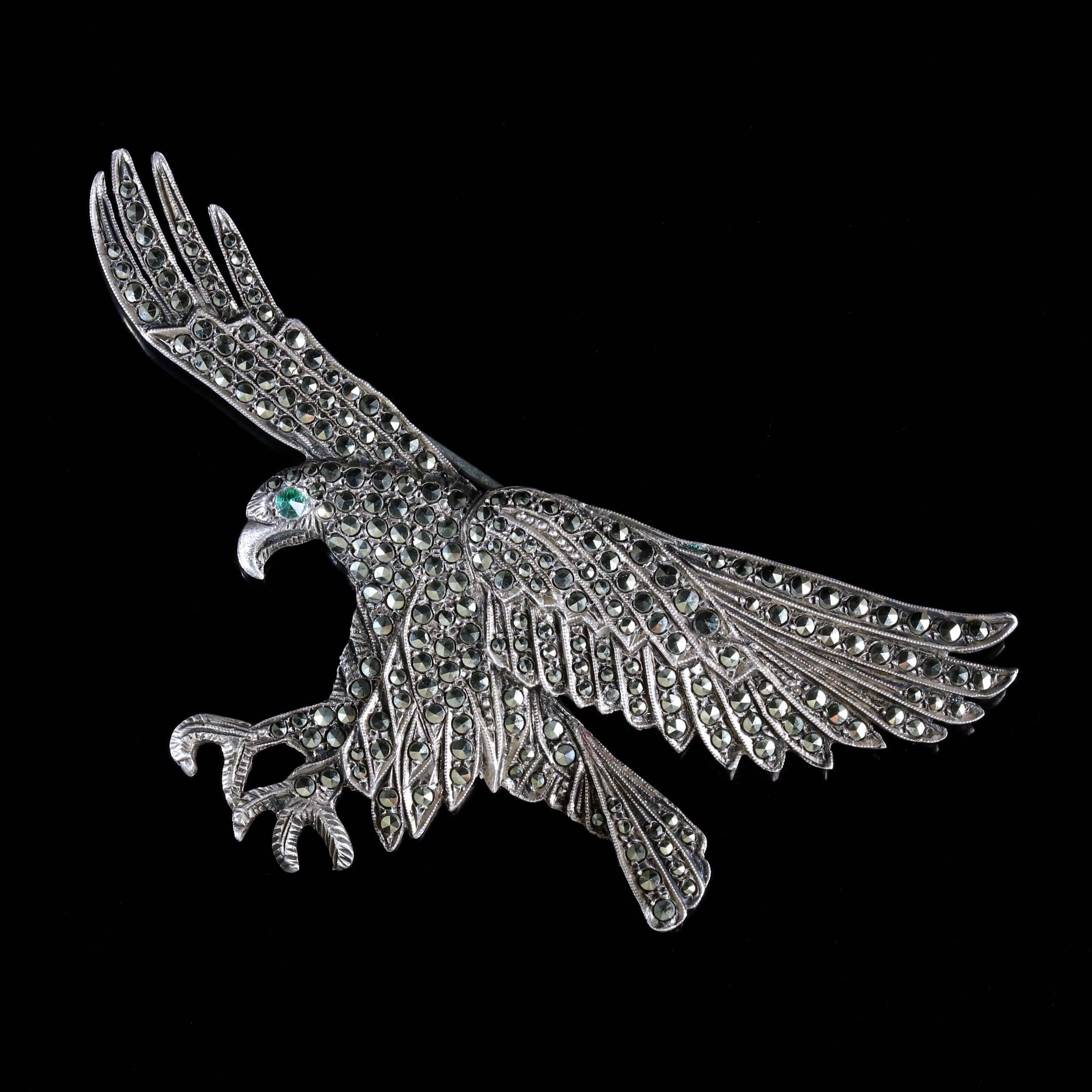 Antique Victorian Eagle Brooch Silver, circa 1900 In Excellent Condition For Sale In Lancaster, Lancashire