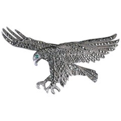 Antique Victorian Eagle Brooch Silver, circa 1900