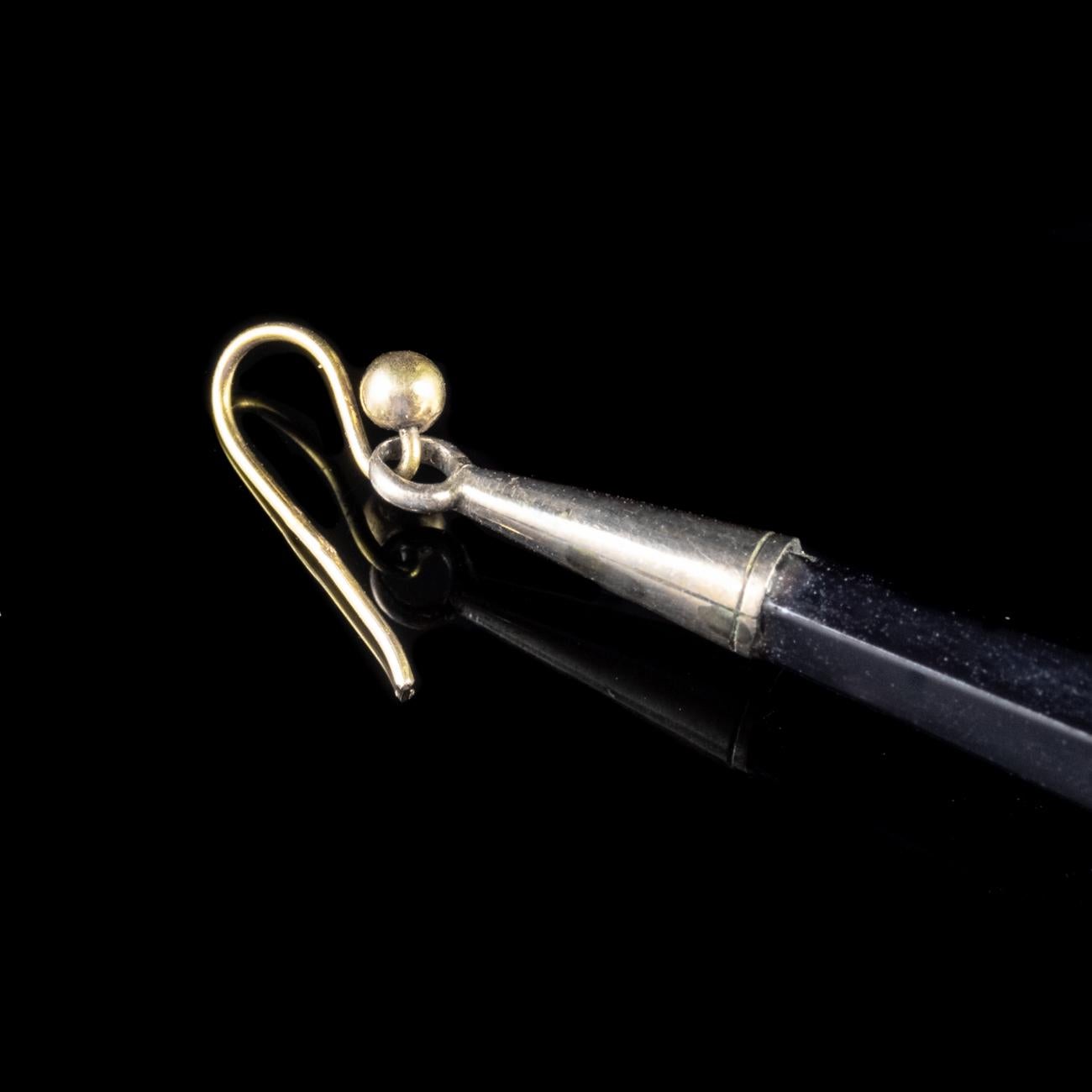 Women's Antique Victorian Earrings Whitby Jet 9 Carat Gold, circa 1840 For Sale