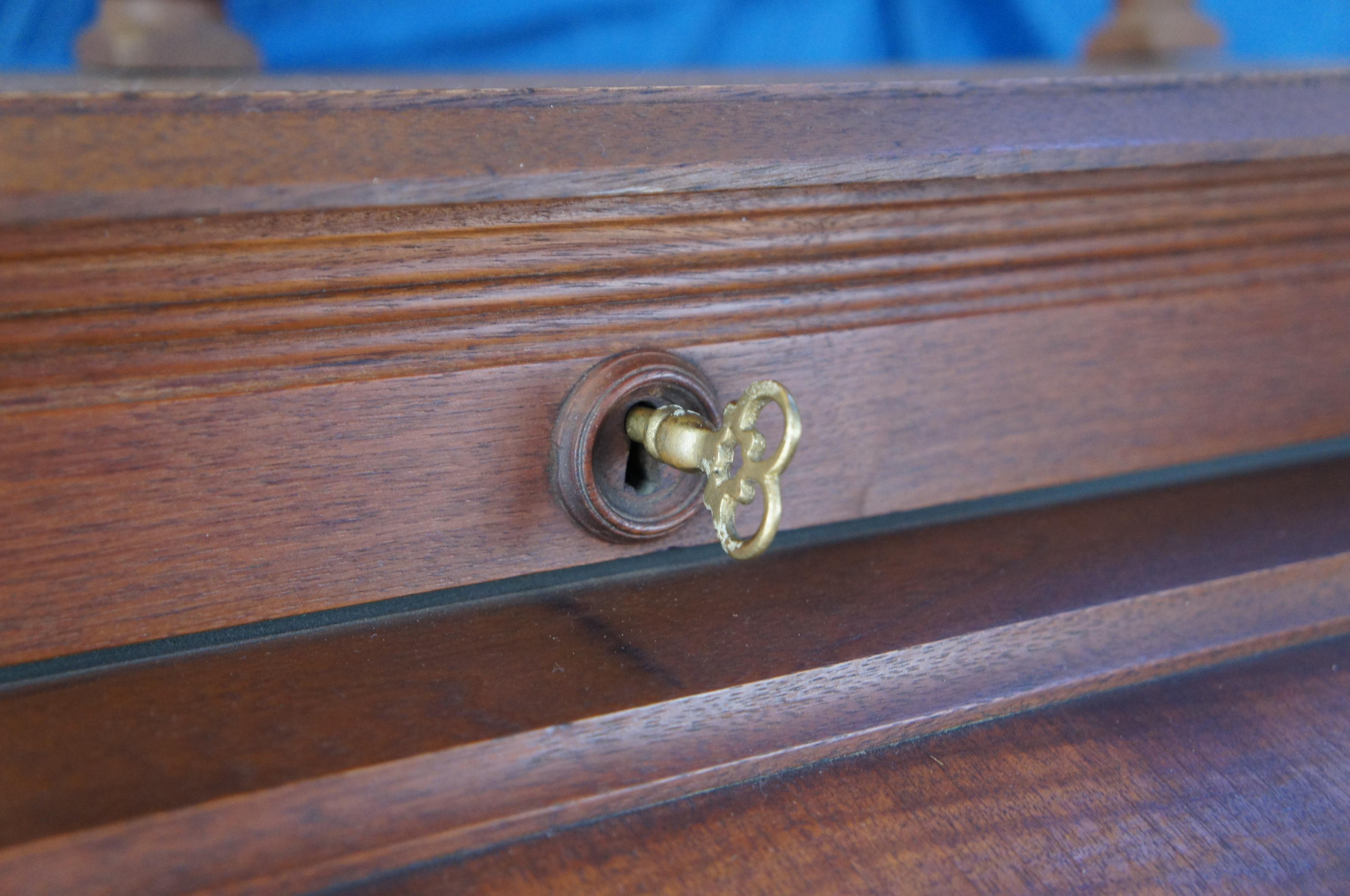 Antique Victorian Eastlake Aesthetic Maple Cylinder Roll Top Secretary Desk 1
