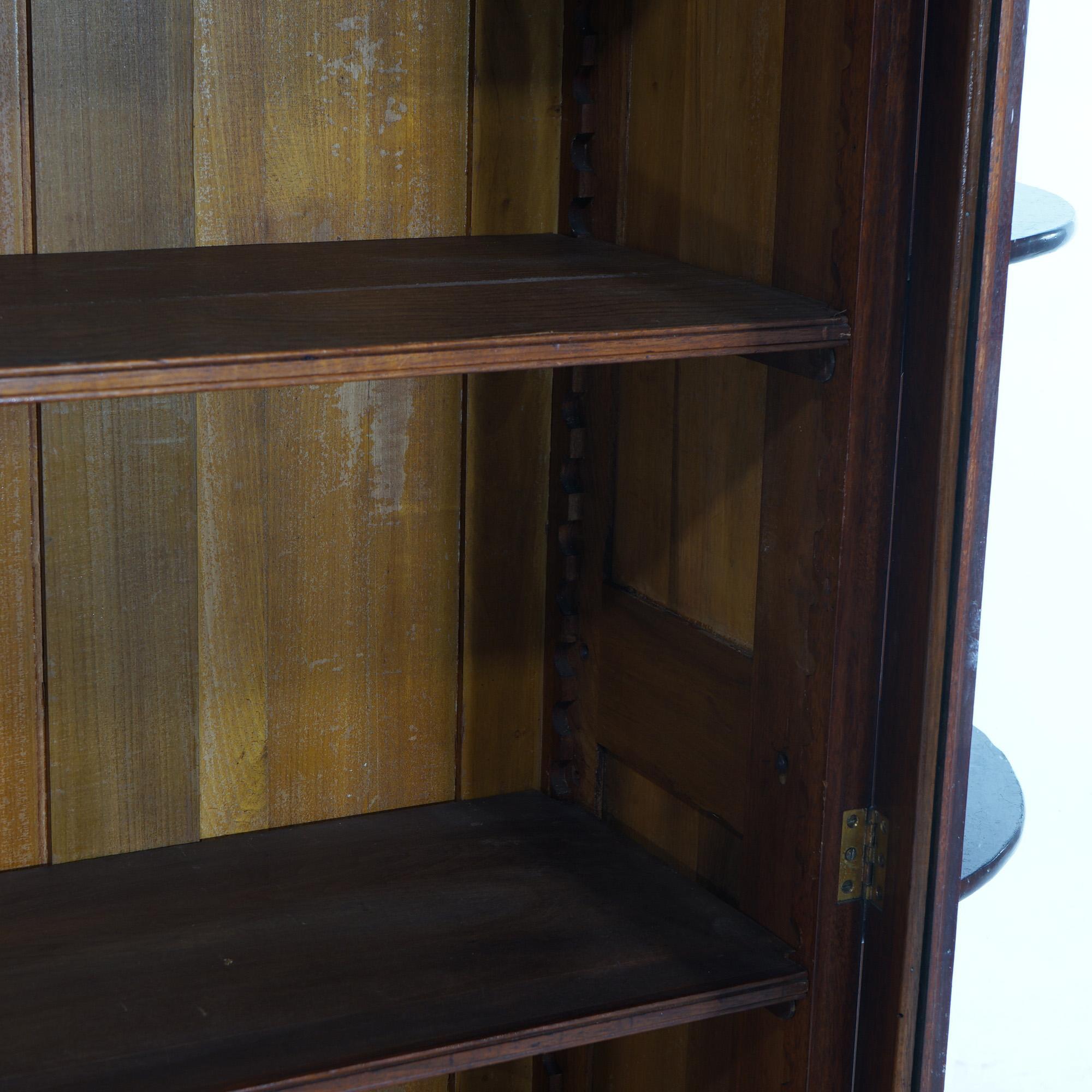Antique Victorian Eastlake Carved Walnut & Burl Bookcase Etagere C1890 7