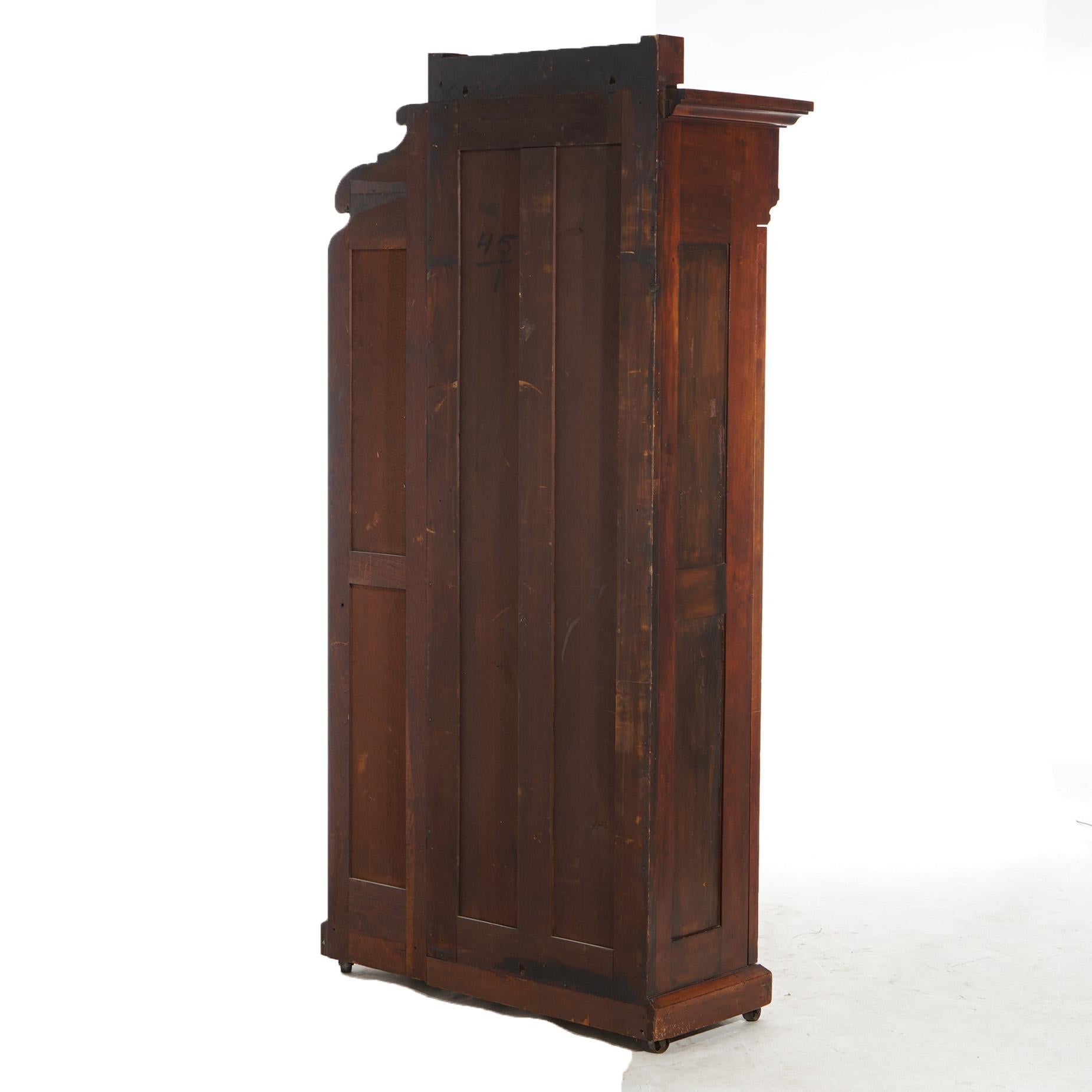 Antique Victorian Eastlake Carved Walnut & Burl Bookcase Etagere C1890 12