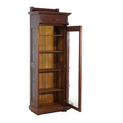 Antique Victorian Eastlake Carved Walnut & Burl Bookcase Etagere C1890