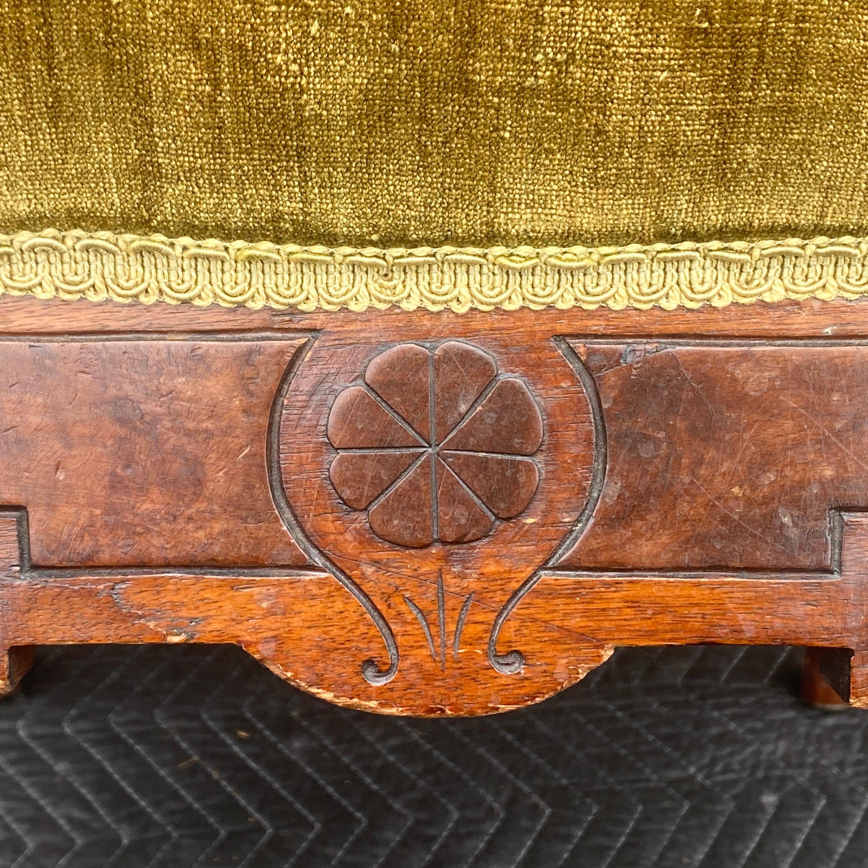 Antique Victorian Eastlake Carved Walnut Lounge Chair For Sale 8