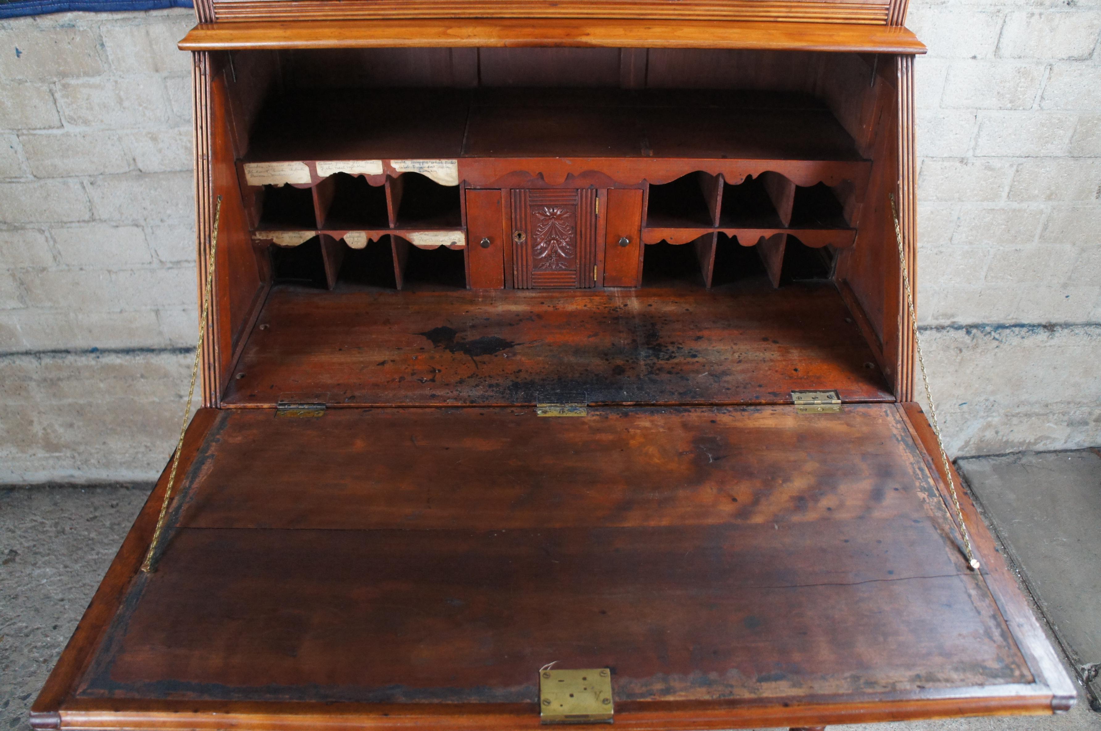 Antique Victorian Eastlake Cherry Drop Front Secretary Writing Desk 61