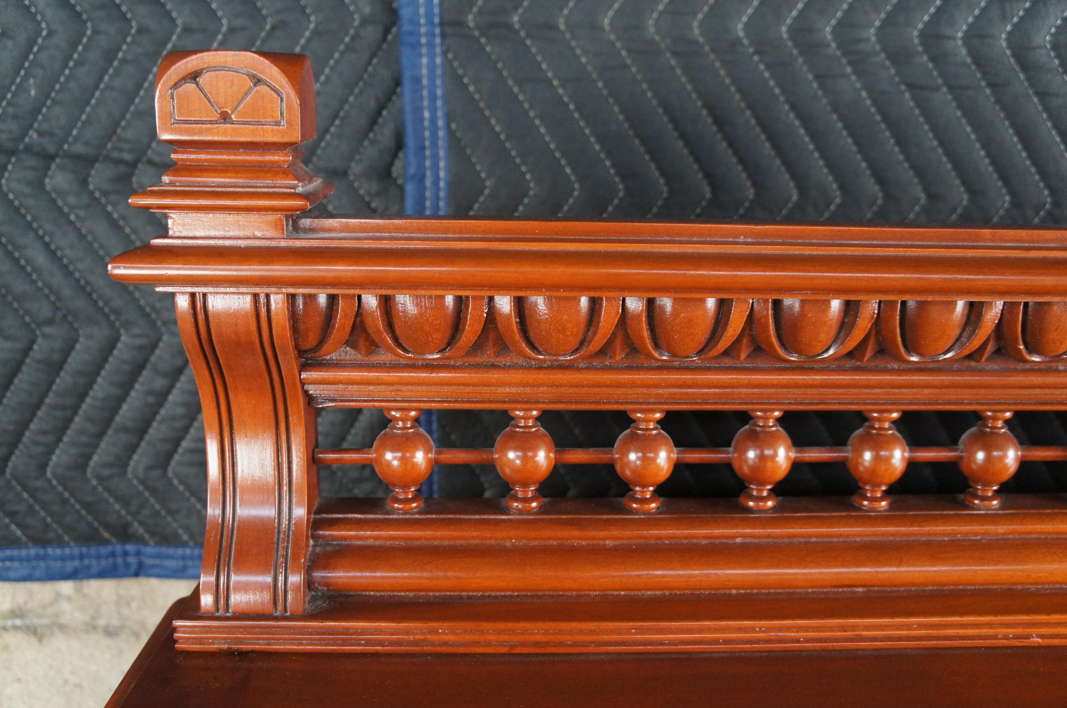 Late 19th Century Antique Victorian Eastlake Cherry Tallboy Dresser Chest of Drawers Backsplash For Sale
