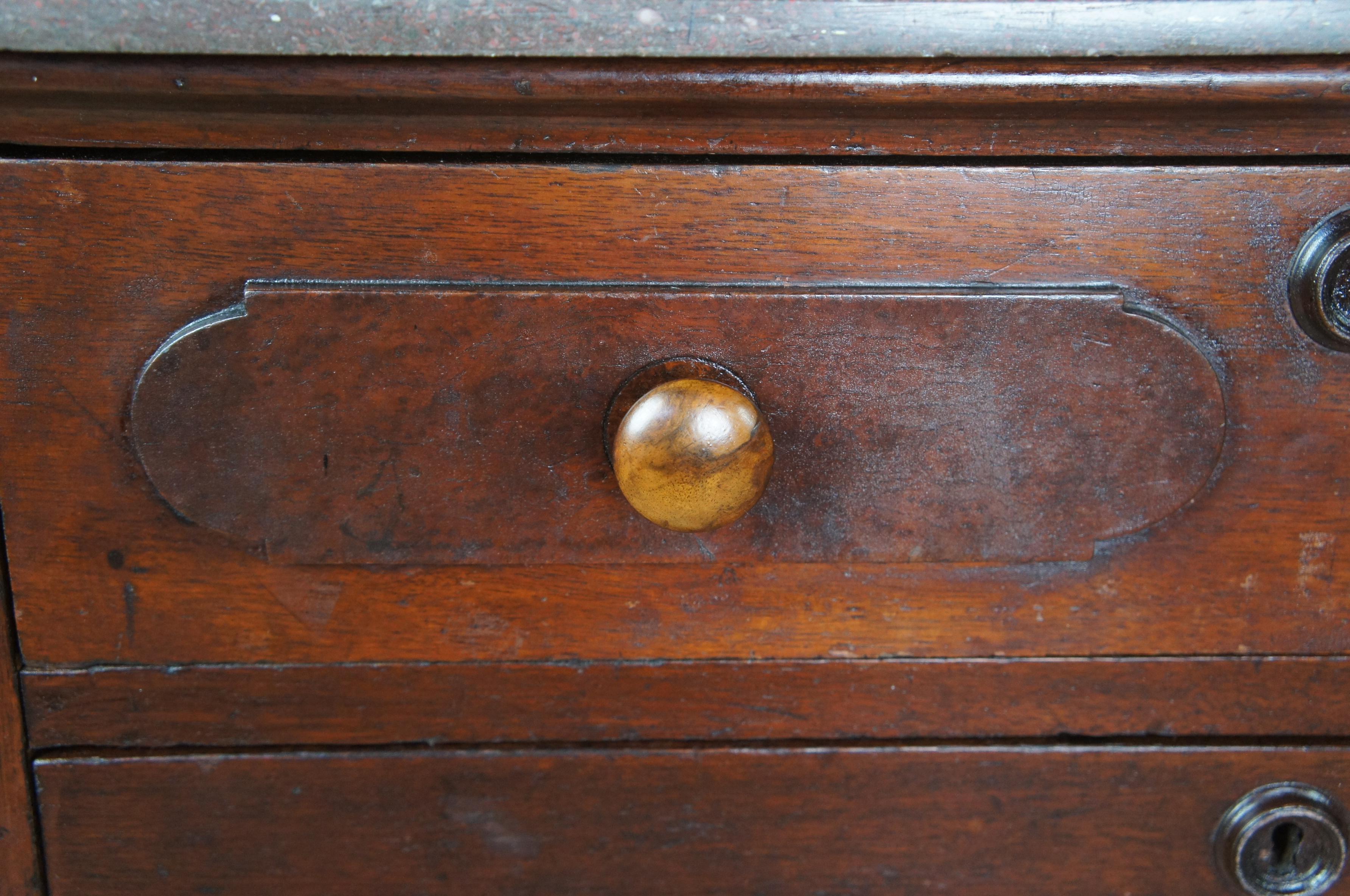 Antique Victorian Eastlake Granite Walnut Chest of Drawers Dresser Washstand  6