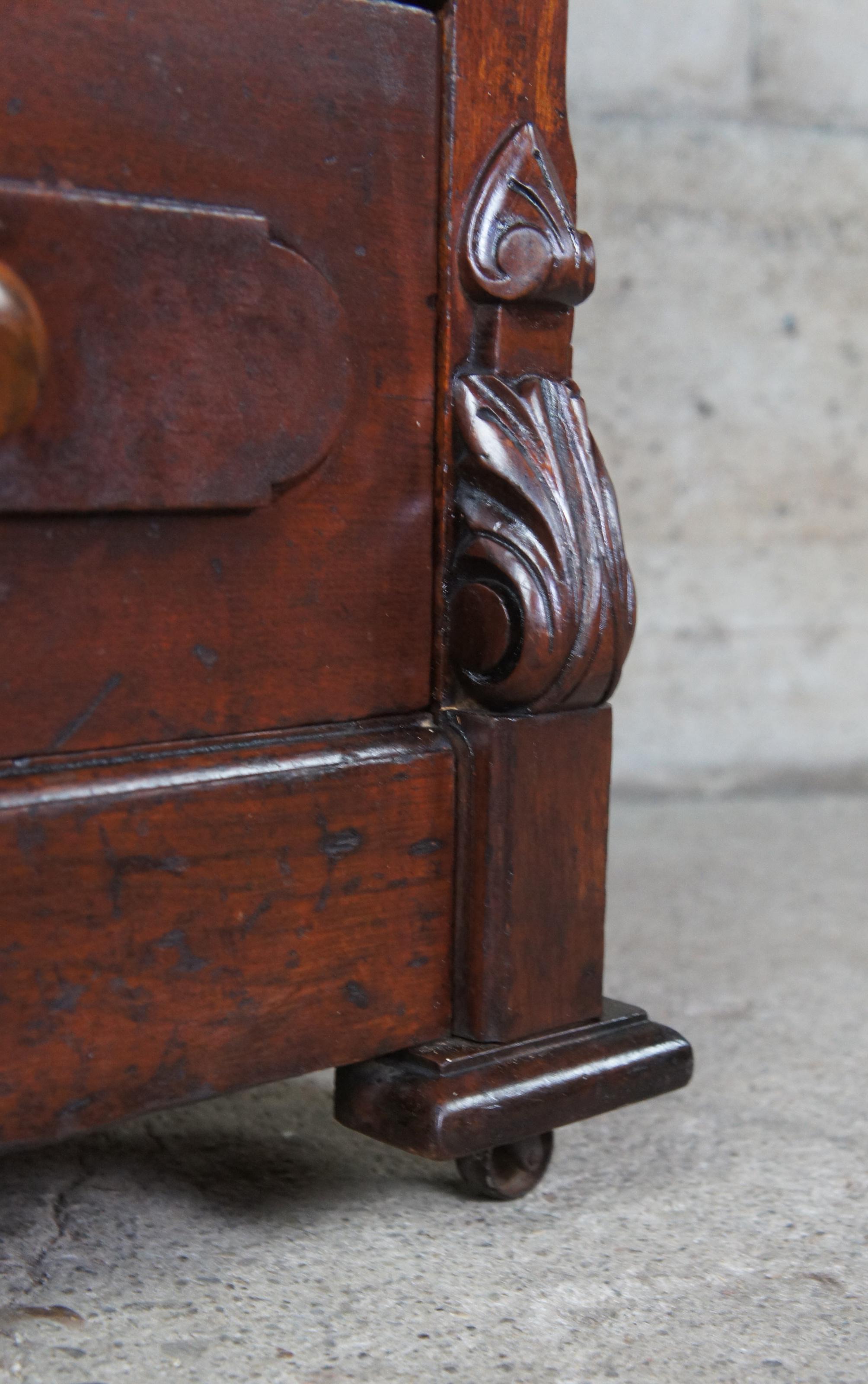 Antique Victorian Eastlake Granite Walnut Chest of Drawers Dresser Washstand  7