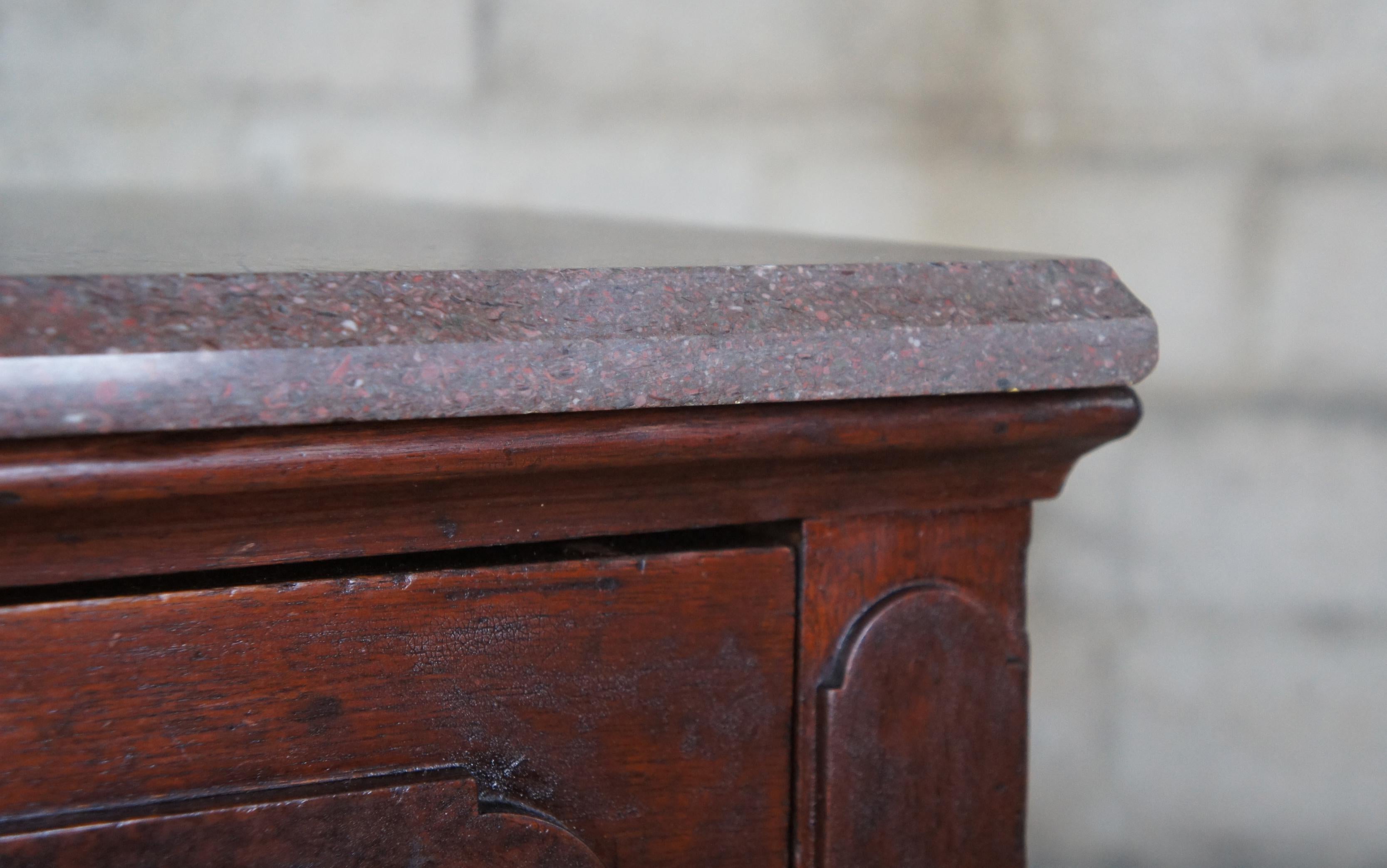 Antique Victorian Eastlake Granite Walnut Chest of Drawers Dresser Washstand  8