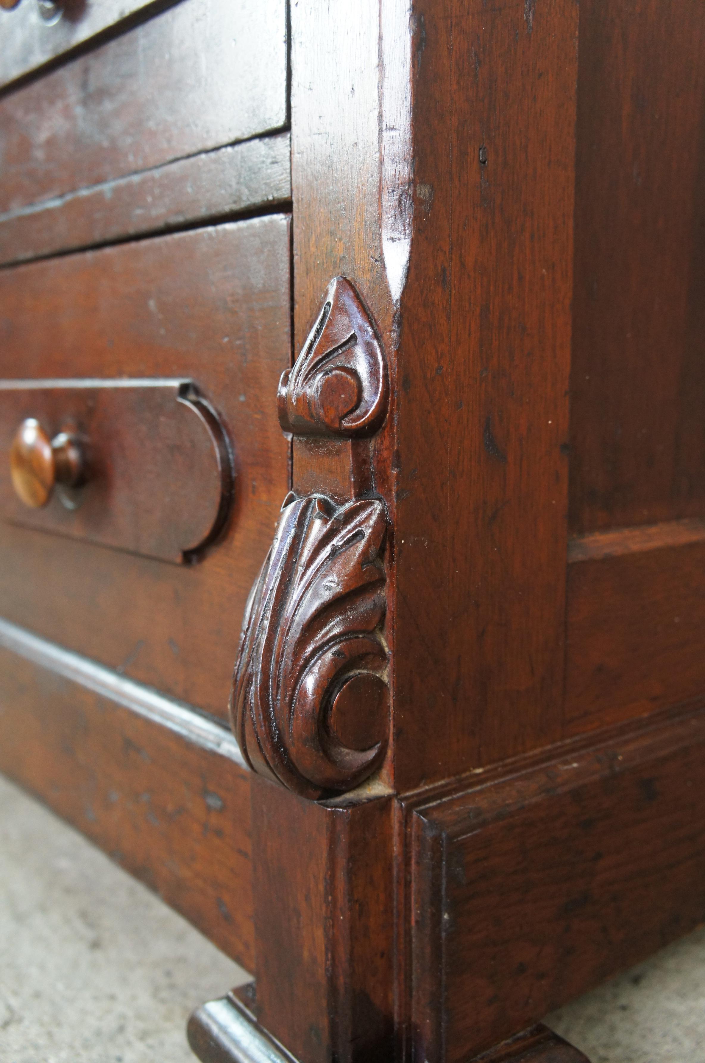 Antique Victorian Eastlake Granite Walnut Chest of Drawers Dresser Washstand  2